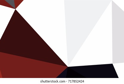 Dark Red vector abstract colorful background, which consist of triangles. Pattern with colored triangles on white background.