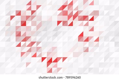Dark Red vector abstract colorful background, which consist of triangles. Pattern with colored triangles on white background.