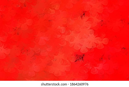 Dark Red vector abstract design with trees, branches. Brand new colored illustration with flowers. Pattern for wallpapers, coloring books.