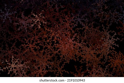 Dark Red vector abstract design with flowers, leaves. Glitter abstract illustration with leaves and flowers. The best design for your business.