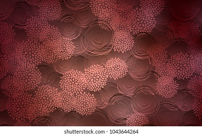 Dark Red vector abstract doodle template. Doodle illustration of flowers in Origami style with gradient. The elegant pattern can be used as a part of a brand book.