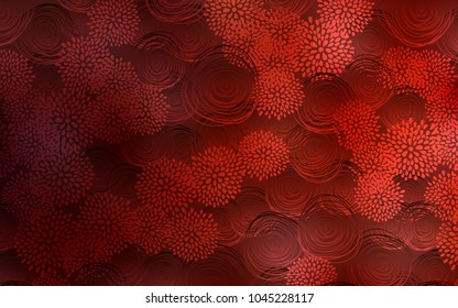 Dark Red vector abstract doodle template. Colorful illustration in doodle style with flowers. The pattern can be used for wallpapers and coloring books.
