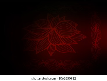 Dark Red vector abstract doodle texture. Glitter abstract illustration with doodles and Zen tangles. The template can be used as a background for cell phones.