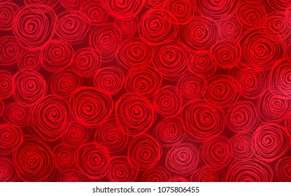 Dark Red vector abstract doodle pattern. Modern geometrical abstract illustration with roses. A new texture for your design.