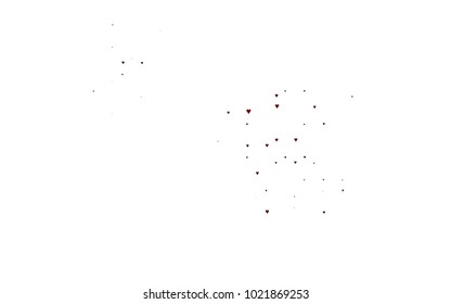 Dark Red vector abstract lovely pattern with Hearts on white background. Happy Valentine's Day Greeting Card with small hearts. Stock template for your romantic ad, leaflet, banner.
