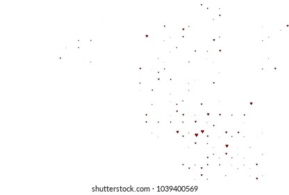 Dark Red vector abstract lovely pattern with Hearts on white background. Happy Valentine's Day Greeting Card with small hearts. Stock template for your romantic ad, leaflet, banner.