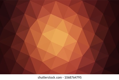 Dark Red vector abstract mosaic backdrop. Triangular geometric sample with gradient.  That pattern can be used as a part of a brand book.