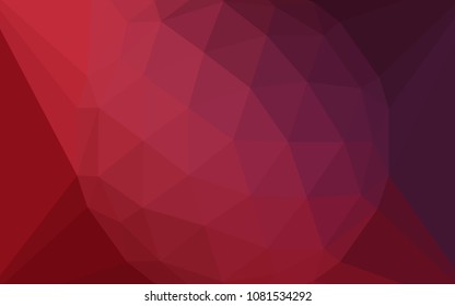 Dark Red vector abstract mosaic backdrop with a diamond. Triangular geometric sample with gradient.  Polygonal design for your web site.