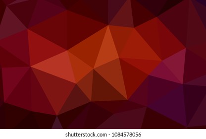 Dark Red vector abstract mosaic pattern. Triangular geometric sample with gradient.  Brand new design for your business.