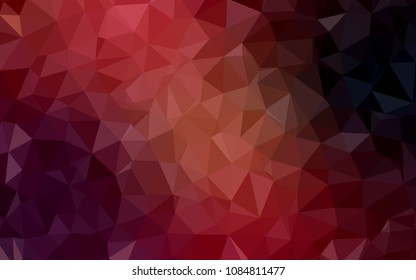 Dark Red vector abstract mosaic pattern. Modern abstract illustration with triangles. Brand new design for your business.