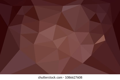Dark Red vector abstract mosaic background with a heart in a centre. Abstract illustration with an elegant triangles. A completely new design for your leaflet.