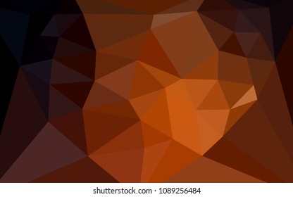 Dark Red vector abstract mosaic background with a heart in a centre. Polygonal illustration, which consists of triangles. Best triangular design for your business.