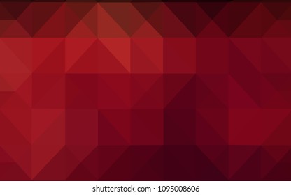 Dark Red vector abstract mosaic pattern. A sample with polygonal shapes. Polygonal design for your web site.