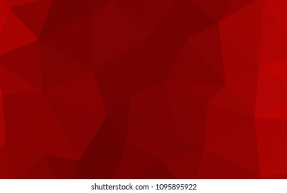 Dark Red vector abstract mosaic backdrop. Shining polygonal illustration, which consist of triangles. Textured pattern for your backgrounds.