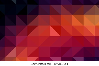 Dark Red vector abstract mosaic pattern. Triangular geometric sample with gradient.  Template for cell phone's backgrounds.