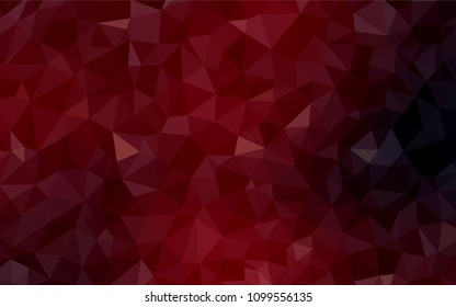 Dark Red vector abstract mosaic pattern. Shining polygonal illustration, which consist of triangles. Polygonal design for your web site.