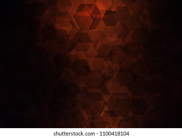 Dark Red vector abstract mosaic template. Shining illustration, which consist of hexagons. hexagonal pattern for your business design.
