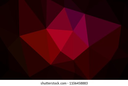 Dark Red vector abstract mosaic pattern. Glitter abstract illustration with an elegant triangles. A completely new design for your leaflet.