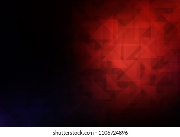 Dark Red vector abstract mosaic background. Triangular geometric sample with gradient.  A new texture for your design.