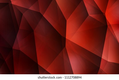 Dark Red vector abstract mosaic background. Glitter abstract illustration with an elegant triangles. Template for cell phone's backgrounds.