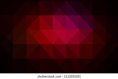 Dark Red vector abstract mosaic background. Triangular geometric sample with gradient.  Textured pattern can be used as a background.