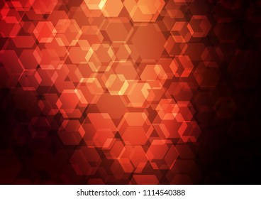 Dark Red vector abstract mosaic pattern. hexagonal geometric sample with gradient.  Brand new style for your business design.