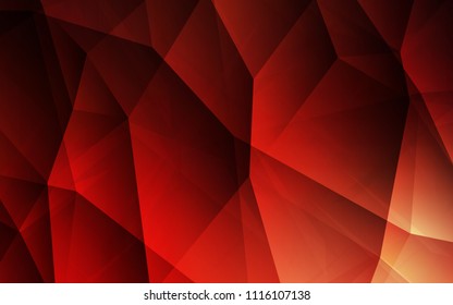Dark Red vector abstract mosaic backdrop. Triangular geometric sample with gradient.  A completely new design for your leaflet.