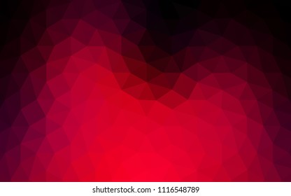 Dark Red vector abstract mosaic backdrop. Triangular geometric sample with gradient.  Polygonal design for your web site.