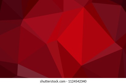 Dark Red vector abstract mosaic background. Elegant bright polygonal illustration with gradient. Brand-new style for your business design.