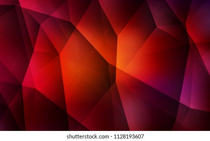 Dark Red vector abstract mosaic background. Modern abstract illustration with triangles. Triangular pattern for your design.
