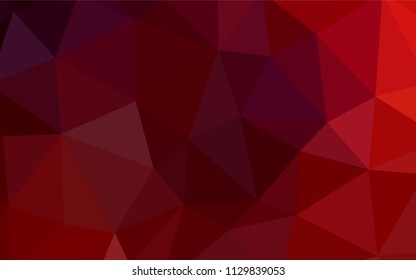 Dark Red vector abstract mosaic background. Glitter abstract illustration with an elegant triangles. Triangular pattern for your design.