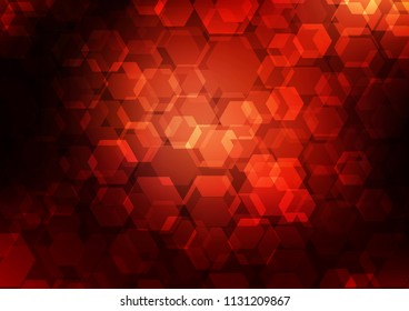 Dark Red vector abstract mosaic background. hexagonal geometric sample with gradient.  The polygonal design can be used for your web site.