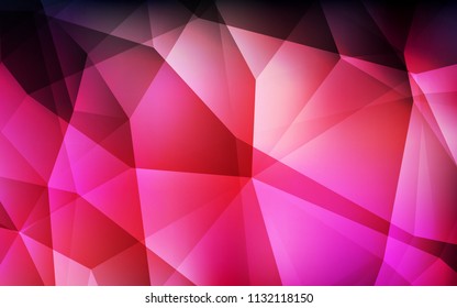 Dark Red vector abstract mosaic pattern. Triangular geometric sample with gradient.  Template for cell phone's backgrounds.