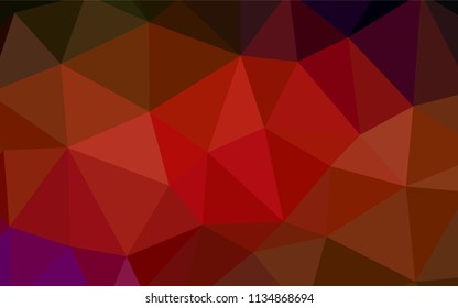 Dark Red vector abstract mosaic background. Polygonal abstract illustration with gradient. Best triangular design for your business.