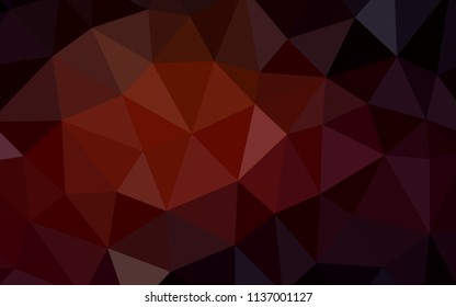 Dark Red vector abstract mosaic background. Modern abstract illustration with triangles. Best triangular design for your business.