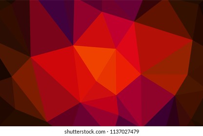 Dark Red vector abstract mosaic pattern. Colorful illustration in abstract style with triangles. Best triangular design for your business.