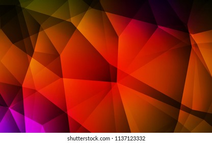 Dark Red vector abstract mosaic pattern. Colorful illustration in polygonal style with gradient. Best triangular design for your business.