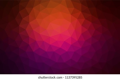 Dark Red vector abstract mosaic backdrop. Triangular geometric sample with gradient.  Brand new design for your business.