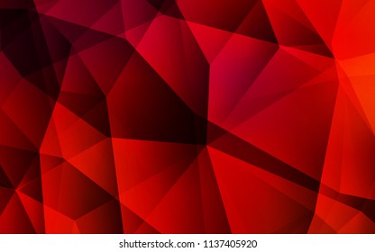 Dark Red vector abstract mosaic backdrop. Geometric illustration in Origami style with gradient.  A new texture for your web site.