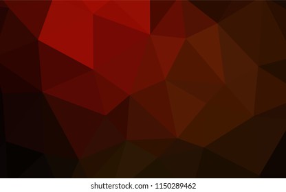 Dark Red vector abstract mosaic background. Shining polygonal illustration, which consist of triangles. Template for cell phone's backgrounds.