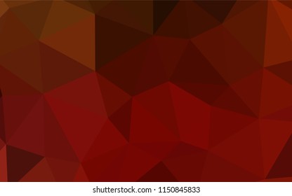 Dark Red vector abstract mosaic backdrop. Shining polygonal illustration, which consist of triangles. Best triangular design for your business.