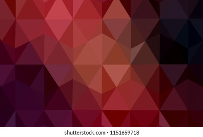 Dark Red vector abstract mosaic pattern. A sample with polygonal shapes. Polygonal design for your web site.