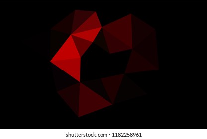 Dark Red vector abstract mosaic background. A sample with polygonal shapes. Triangular pattern for your business design.