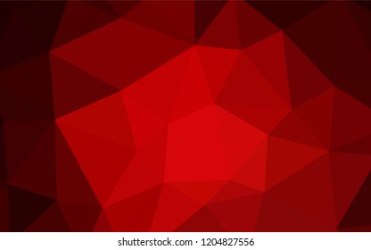 Dark Red vector abstract mosaic pattern. Creative illustration in halftone style with triangles. Template for cell phone's backgrounds.