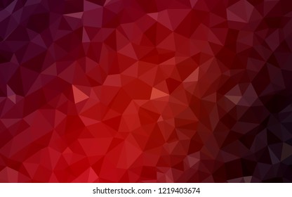 Dark Red vector abstract mosaic pattern. Shining colorful illustration with triangles. Textured pattern for your backgrounds.