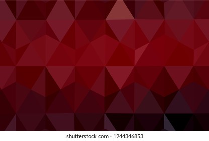 Dark Red vector abstract mosaic pattern. A sample with polygonal shapes. Triangular pattern for your design.