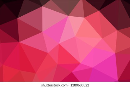 Dark Red vector abstract mosaic pattern. Creative illustration in halftone style with triangles. Completely new template for your banner.