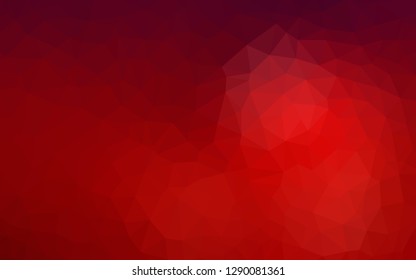 Dark Red vector abstract mosaic pattern. Colorful abstract illustration with triangles. Best triangular design for your business.