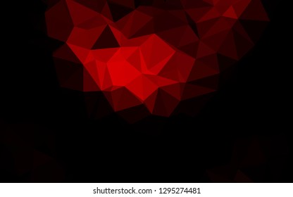 Dark Red vector abstract mosaic background. Glitter abstract illustration with an elegant design. Triangular pattern for your business design.
