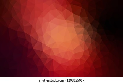 Dark Red vector abstract mosaic pattern. A sample with polygonal shapes. Triangular pattern for your design.
